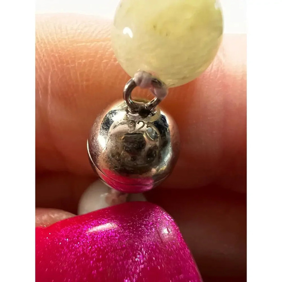 Multi beryl aquamarine morganite knotted necklace with sterling  clasp - Picture 5 of 11